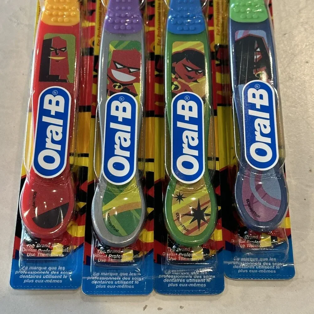 Oral-B Disney Stage 4 Toothbrushes Incredibles Family Mr Violet Jack (Set Of 4)
